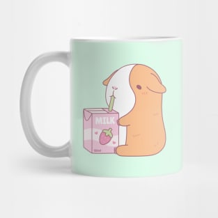 Cute Guinea Pig Drinking Strawberry Milk Mug